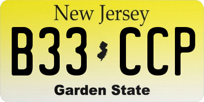 NJ license plate B33CCP