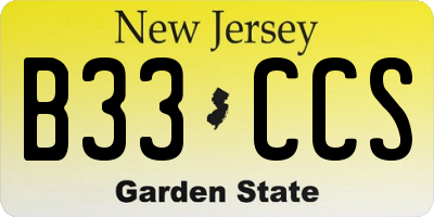 NJ license plate B33CCS