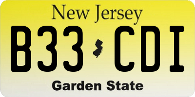 NJ license plate B33CDI