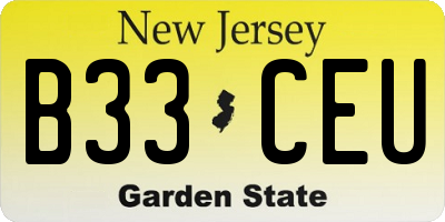NJ license plate B33CEU