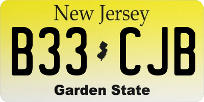 NJ license plate B33CJB