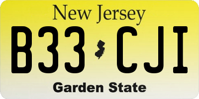 NJ license plate B33CJI