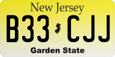 NJ license plate B33CJJ