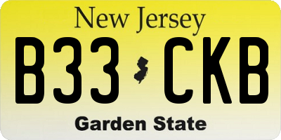 NJ license plate B33CKB