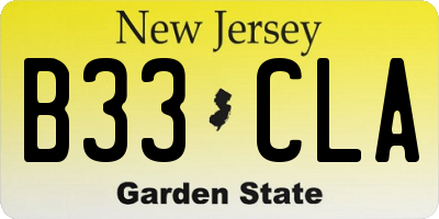 NJ license plate B33CLA