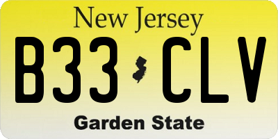 NJ license plate B33CLV
