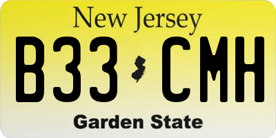 NJ license plate B33CMH
