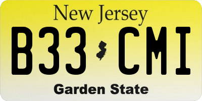 NJ license plate B33CMI