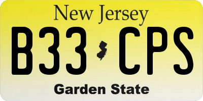 NJ license plate B33CPS