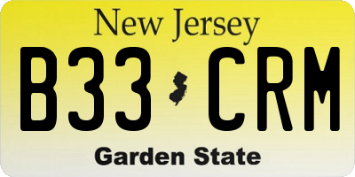 NJ license plate B33CRM