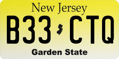 NJ license plate B33CTQ