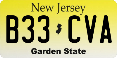 NJ license plate B33CVA
