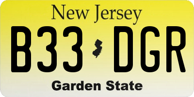 NJ license plate B33DGR