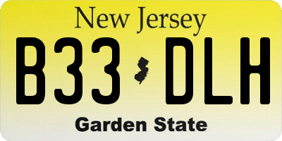 NJ license plate B33DLH