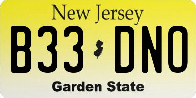 NJ license plate B33DNO