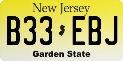 NJ license plate B33EBJ