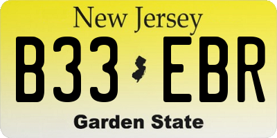 NJ license plate B33EBR
