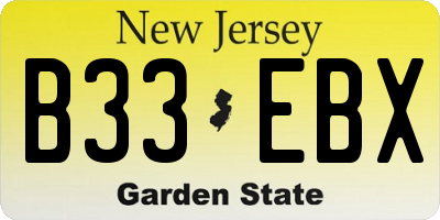 NJ license plate B33EBX