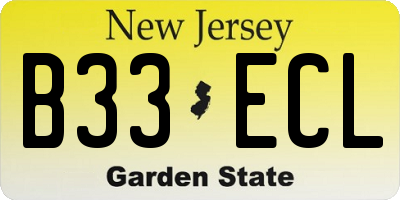 NJ license plate B33ECL