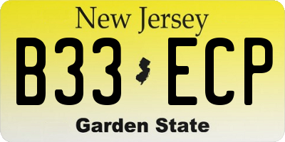 NJ license plate B33ECP
