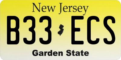 NJ license plate B33ECS