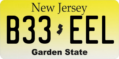 NJ license plate B33EEL