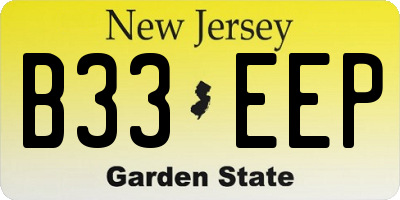 NJ license plate B33EEP