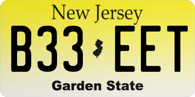 NJ license plate B33EET