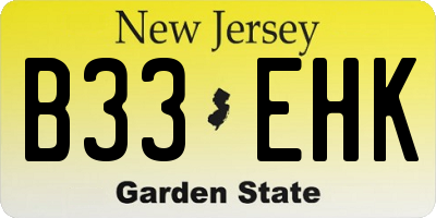 NJ license plate B33EHK