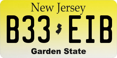NJ license plate B33EIB