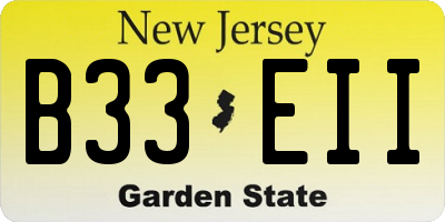 NJ license plate B33EII