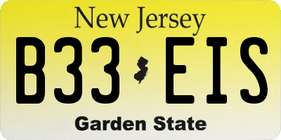 NJ license plate B33EIS