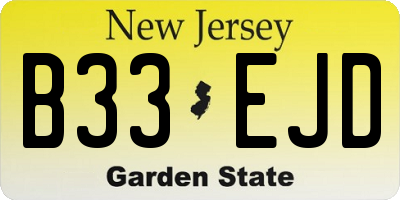 NJ license plate B33EJD