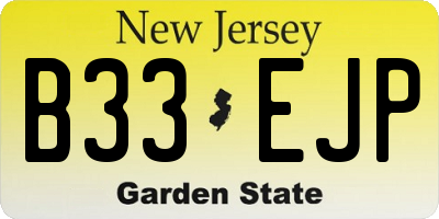 NJ license plate B33EJP