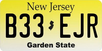 NJ license plate B33EJR
