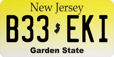 NJ license plate B33EKI
