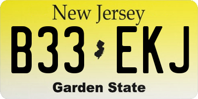 NJ license plate B33EKJ