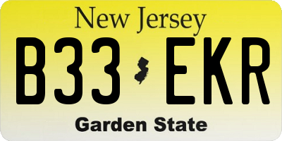 NJ license plate B33EKR