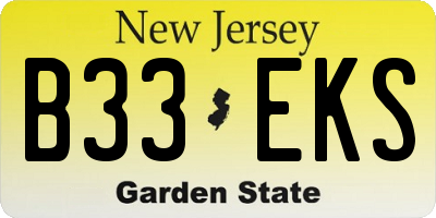NJ license plate B33EKS