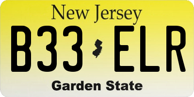 NJ license plate B33ELR