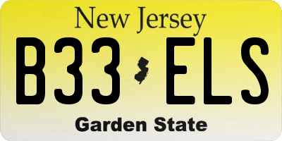 NJ license plate B33ELS