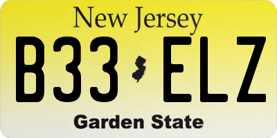 NJ license plate B33ELZ