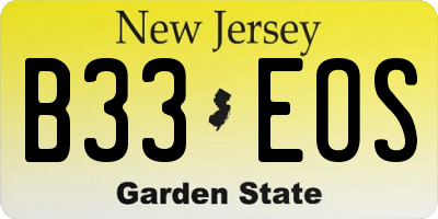 NJ license plate B33EOS