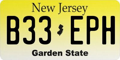 NJ license plate B33EPH