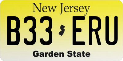 NJ license plate B33ERU