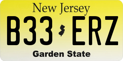 NJ license plate B33ERZ