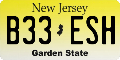 NJ license plate B33ESH