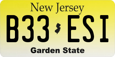 NJ license plate B33ESI