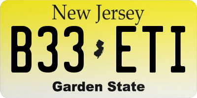 NJ license plate B33ETI
