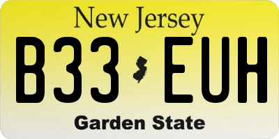 NJ license plate B33EUH